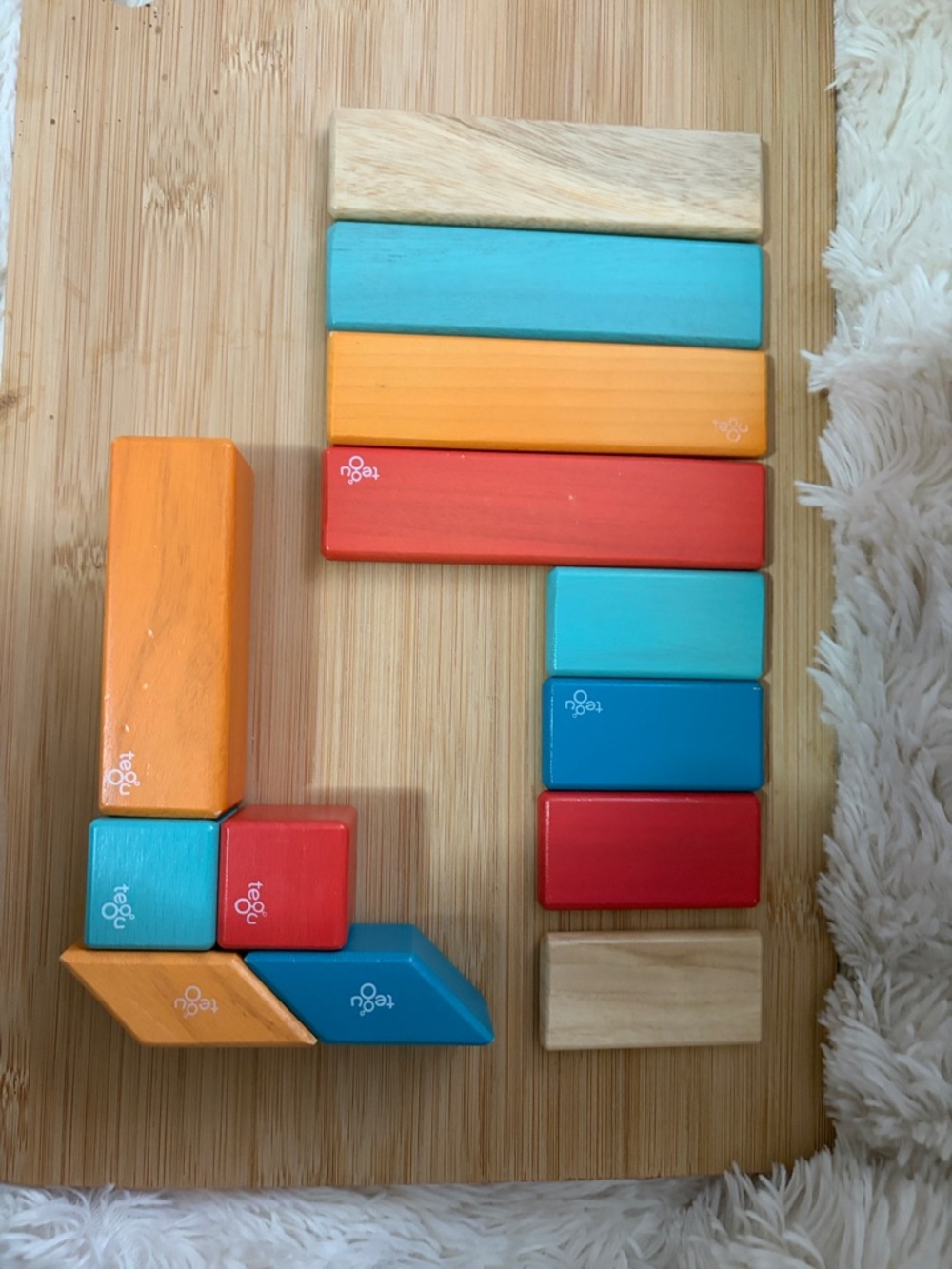 13 Piece Tegu magnetic wooden building blocks (from 14 Pc Set) NEW! SEE PIX!